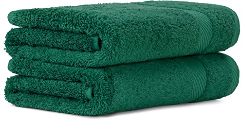 Luckytowel Handtücher Set 50x100 cm 100% Baumwolle, Handtuch-Set 2er Pack Grün