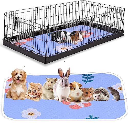 KAKOLOPT Rabbit Guinea Pig Cage Liners,Water Absorbent Pet Mat 27” x 19“