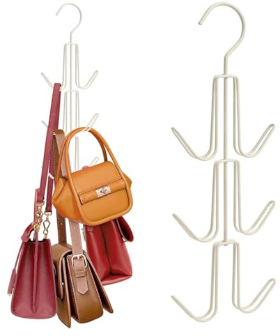 Greyoe Krawattenhalter, Gürtelhalter Kleiderschrank, Schalbügel, Hanging Bag Rack Multifunktionale Gürtel Krawatte Sling Hook Organizer für Krawatten, Schals, Tücher, Taschen, Schwarz (Aprikosenfarbe)