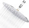 10 Pouces Tete De Douche Pluie,Tête De Douche En Acier Inoxydable Tete De Douche Pluie Ronde Rotatif 360° Pommeau De Douche À Effet Pluie Anti Calcaire Ultra-Mince Pommeau De Douche À Haute Pression