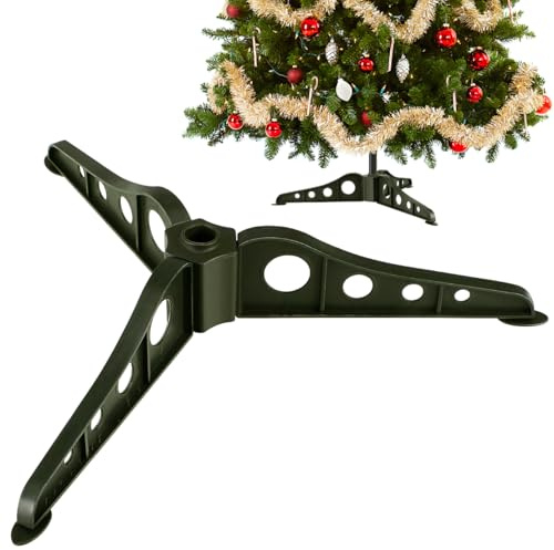 Veemoon Soporte para árbol de Navidad artificial para árbol de Navidad plegable, soporte extraíble de repuesto para árbol de Navidad, base para árboles artificiales reales, 1 5 m