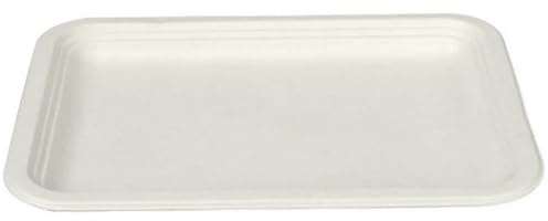 Miamex Set di vassoi 35 x 25 cm/piatti/canna da zucchero riciclabili compostabili biodegradabili in bagassa (40, rettangolo)