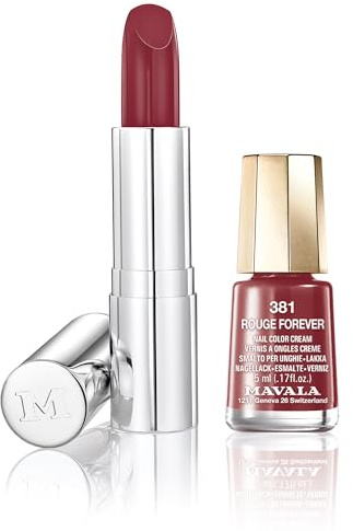 Mavala - Kit Chic Shine Lips and Nails - Vernis à Ongles - Longue Tenue - Séchage Rapide 5 ml et Rouge à Lèvres (Hypnotic Shine)