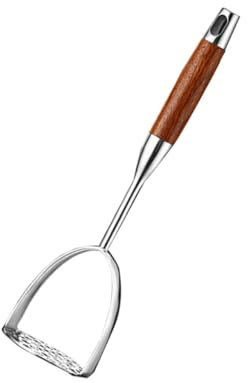 MOLUCKFU 1pc Stainless Steel Potato Masher Comfortable to Hold Handle for Mashing Potatoes and Vegetables Lightweight Kitchen Tool Hanging for Easy Storage Assorted