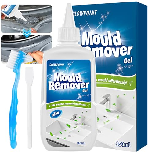 GLOWPOINT Mould Remover Gel, Large Capacity 150ML Black Mould & Mildew Remover, Deep Cleaner for Washing Machine, Bathroom, Kitchen Sink, Tile & Grout