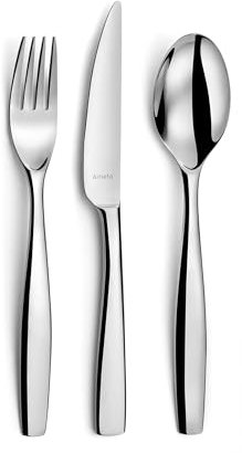 AMEFA - Set 18 couverts spécifiques pour l'entrée, le fromage et le dessert pour 6 personnes - Adonis - Acier inoxydable 18/10, Finition Brillante
