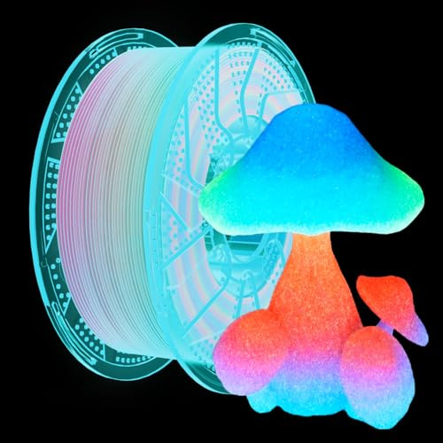 Conjure Glow in the Dark PLA 3D Printer Filament, Byt Rainbow till Grow Rainbow Multicolour PLA Filament 1.75mm 1KG/2.2LB Filament Fungerar för de flesta 3D-skrivare