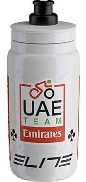 ELITE Fly Team 2026 Bidón de Ciclismo – UAE Team Emirates Blanco Perla Edición Oficial – Bidón Ciclismo Ultraligero 550 ml