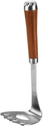 Schiacciapatate Manuale, Schiaccia Patate Utensile da Cucina in Acciaio Inossidabile 304 con Manico in Legno, Pressa per Spaetzle per Patate Verdure Carote Carne Fagioli e Frutta