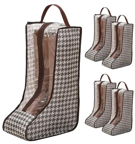 4 Pack Boot Storage Bag, Portable Dust Proof Boot Bags for Cowboy Boots, Shoe Cover Protector Bag for Boots Storage and Organizer Packing, Tall Boot Storage Carry Bag for Travel and Daily Use