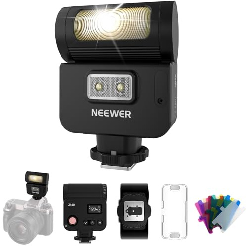 NEEWER Z140 16Ws Mini Flash pour Appareil Photo,NG15, 1200mAh,1200 éclairs,Recyclage en 1,2s, 6200±200K,Réglage Manuel de Puissance (1/128-1/1) & Modes S1/S2,Compatible avec Canon Nikon Sony Fujifilm