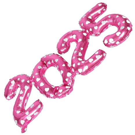 CONGARTENO Globos de Aluminio 2025 Rosa Estampado 36 Pulgadas Números Inflables para Fiesta de Año Decoración de Cumpleaños Conjunto Completo