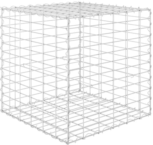 Gecheer Gabbione Letto Rialzato, Struttura in Filo di Acciaio 60x60x60 cm, Fioriera Metallica per Giardino, Balcone, Patio