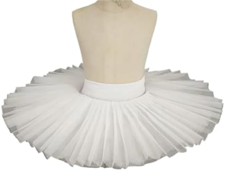 XUWEWI Tutu de ballet professionnel White Swan Lake, costume danse for femmes, demi-plateau, crêpe, jupe tutu for enfants et adultes Pour Femmes
