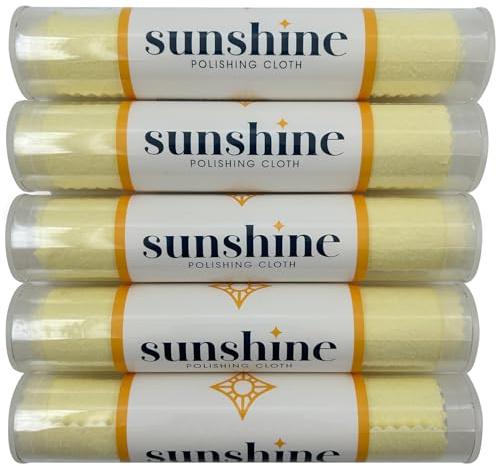 Sunshine 5 Polishing Cloths Jewelry Cleaner Tube Silver Brass Gold Copper