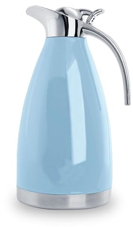 Sumerflos 68 Oz Stainless Steel Coffee Thermal Carafe/Double Walled Vacuum Thermos Insulated / 12 Hour Heat Retention / 2 Liters (Blue)