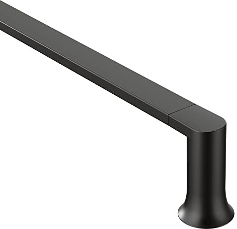 Moen Genta LX Matte Black Modern 18-Inch Single Kitchen or Bathroom Towel Bar, BH3818BL