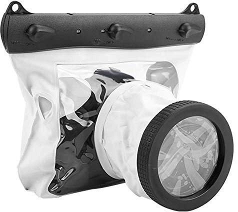 Waterproof Camera Housing Case 20 Meter Underwater Protective Pouch Bag for for DSLR SLR Mirrorless Camera(White)