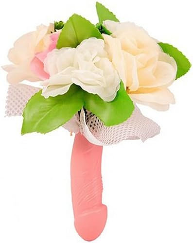 Bouquet con Manico Pene e Fiori per Sposa Addio al Nubilato Damigelle - Idea Scherzo per Matrimonio Gadget