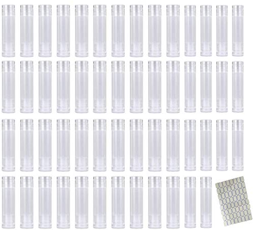 Leer Lippenstift Lippenstifthülsen Selbst Befüllen Leer Lippenpflegestift mit Kappen DIY Lip Balm Rohre Container 54 Stück