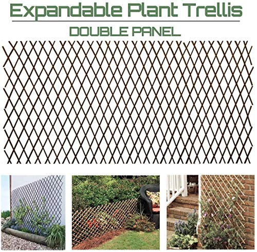 GLANT Lattice Fence Willow Expandable Plant Climbing Lattices Trellis Fence,Open Screen Willow Fencing,Willow Expandable Trellis Fence (2)