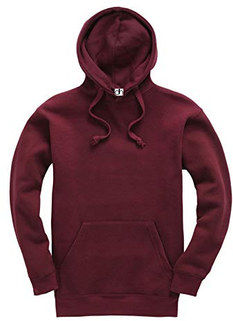 D&H CLOTHING UK premium vuxen unisex premium XS–6XL pullover tung blandad fleece jumper arbetskläder tröja huvtröjor topp enkel BNW unisex, Vinröd, M