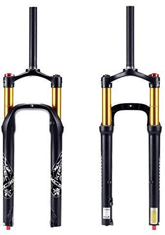 BUCKLOS 26 inch MTB Air Fork Snow Fat Mountain Bike Fork Travel 120mm, Rebound Adjustment Bicycle Front Forks for 4.0 Tire Disc Brake.