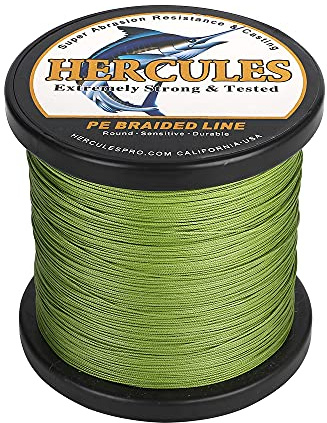 HERCULES Ligne de Pêche Tressé 12 Brins, 100-2000m 109-2196 Yards Fil de Peche Tresse, 10lbs-420lbs Tresse de Peche Test pour Eau Douce Salée