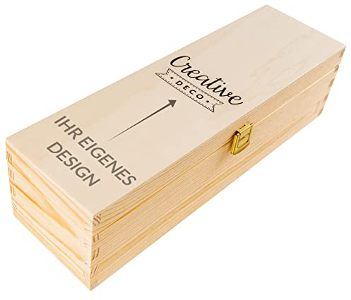Creative Deco Personalisiert Geschenke Fotogeschenke Weinkiste Holzkiste | dein Eigenes Foto und Bild Individuelle Geschenk | Geschenkkiste Geschenkbox | Für Frauen, Männer und Paar | Weinbox