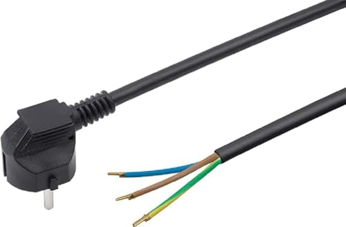 Meister 7434550 Câble d'alimentation en plastique H05VV-F3G1,5 à 3 fils IP20 Noir 5 m