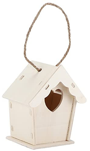Bemalbarer DIY-Vogelhaus-Bausatz, Hölzerner Vogelhaus-Bausatz ohne Scharfe Kanten, Gartendekoration für DIY-Vogelhaus Als Geschenk für