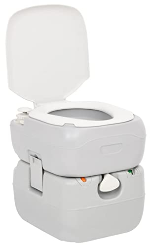Festnight Campingtoilette XXL, Porta Potti, Camping Toilette WC Klo, Spül- und Abwassertank, 200kg Tragkraft, Die Mobile Toilette für Outdoor Camping, Festival,Stau, Zelten Grau 20 + 10 L