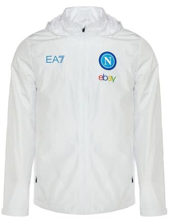 SSC NAPOLI 23/24 Veste Coupe-Vent Lourde, Blanc, S Mixte