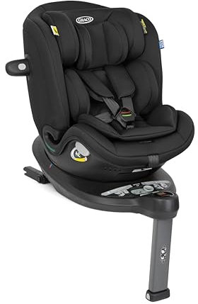 Graco Turn2Me Grow i-Size R129 ISOFIX 360° Rotating Car Seat, Rearward facing for longer from birth to approx. 4 years (40-105cm). Forward facing from 15 months to approx. 7 years (76-125cm), Midnight