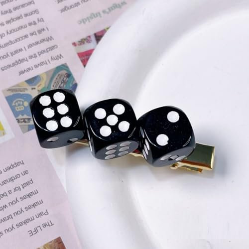LIBERGA 4 Pezzi Fermagli Per Capelli A Forma Di Dado, Divertenti Mollette Per Capelli Copricapo Forcine Per Capelli Per Decorazioni Per Feste Per Donna, Nero