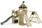 FATMOOSE Spielturm Ritterburg RiverRun Royal mit SurfSwing, Schaukel & Rutsche, Outdoor Kinder Kletterturm mit Sandkasten Leiter & Spiel-Zubehör für den Garten (anthrazit)