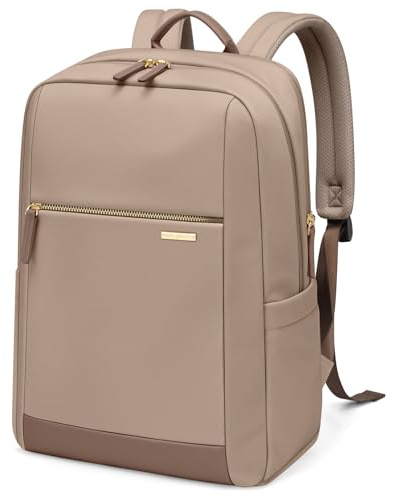 GOLF QUALITY Laptop-ryggsäck för kvinnor, unisex 15,6 tums laptop-ryggsäck, stor kapacitet för studier, ryggsäck för kvinnor arbete, fritid eller utomhusaktiviteter, Brun, Champagne (Champagne Brown