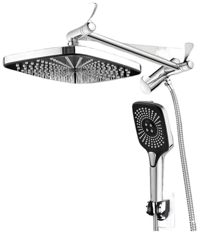 De Ducha Empotrable De Pared Con Cabezal Fijo Tipo Lluvia De 12 Pulgadas Y Cabezal De Ducha De Mano Combinados, 3+1 Rociadores Superiores.