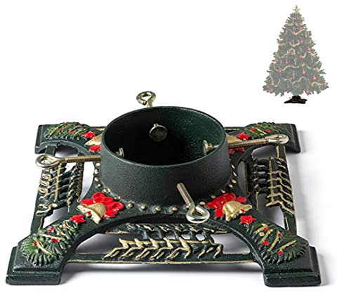 Ventray Weihnachtsbaumständer mit Wasserspeicher, 34 x 34 x 14 cm, klassisch, strapazierfähig, universal, künstlicher Weihnachtsbaum, Ständer, Kiefernbaum, Basishalter für echte Bäume, Hirsche