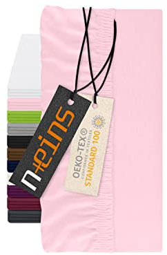 npluseins Spannbettlaken für Topper - Spannbetttuch aus 100% Baumwolle 1598.2327, ca. 120 x 200 cm, rosa