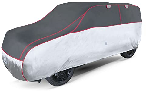 WALSER Hagelschutz Abdeckplane Auto, Autogarage Abdeckung, Abdeckplane Auto Pro, Auto Hagelschutzplane, Abdeckung Auto 100% Polyester, Auto Vollgarage, Auto Abdeckung Größe 9 - anthrazit-Silber