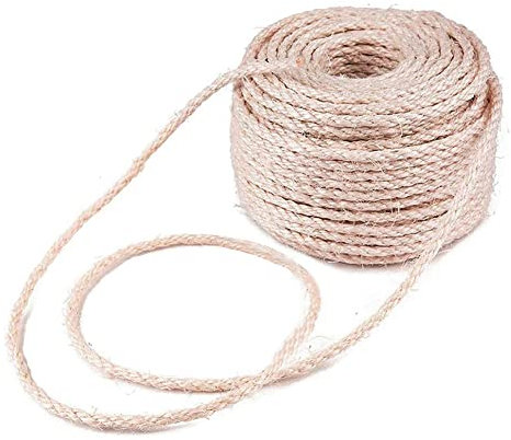 Sisal Rope For Cats, Natural Sisal Rope For Scratching Post Tree Replacement, He mp Rope For Repairing, Recovering Or Scratcher, Accessories For Home, 4mm/6mm Diameter