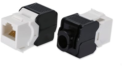 QSFPTEK 20pcs Cat6 RJ45 Coupler, Unshielded Toolless Keystone Jack Module, Cable Extender Female to Female Insert Connectors Adapter for Internet Network Ethernet Cabling - Black