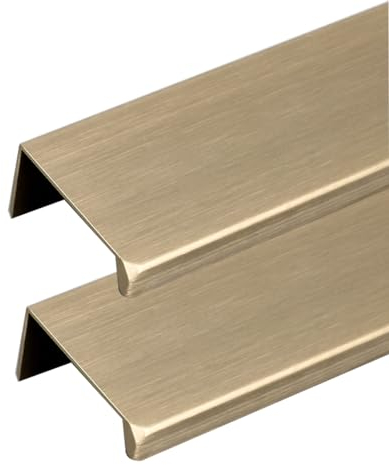 JMCXSM592 2 Stück Versteckter Möbelgriffe Aluminium Profilgriff Türklinken ein rechter Winkel Schrankgriff Kleiderschrankgriffe Unsichtbarkeit Türgriff Schubladengriff Knöpfe (Gebürstete Bronze,80mm)