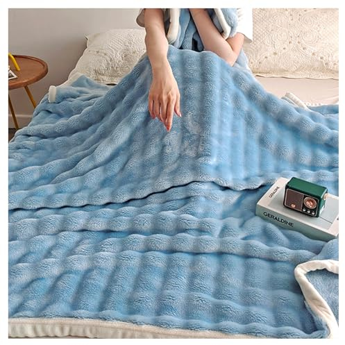 Ergocar Piel Artificial Gran Burbuja Conejo Cubierta De Felpa Grande Pluscera De La Manta Suave De Una Fibra Súper Fina, Transpirable y Cálida, Peluche De Doble Lado70.86x78.74 Pulgadas (180x200 Cm)