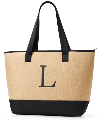 KALIDI Personalisierte Tasche Damen Handtasche Tote Bag Strandtasche mit Reißverschluss Shopper Tasche Groß Schultertasche für Frauen Bräute Brautjungfern,Arbeit,Reisen,Einkaufen,Schule