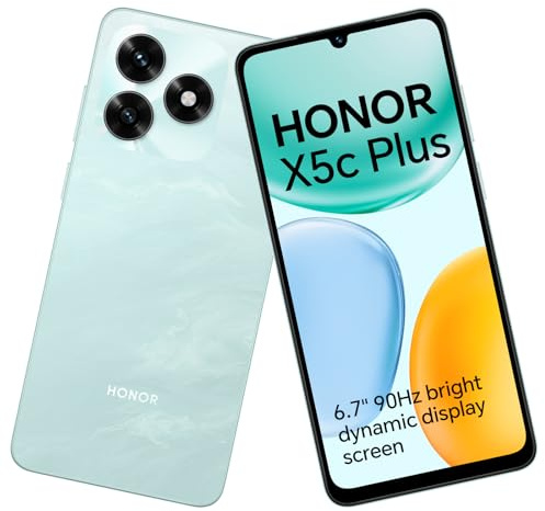 HONOR X5c Plus Smartphone Fotocamera 50MP, Dual SIM, Cellulare 4GB 128GB, Display Brillante e Dinamico da 6,74 Pollici a 90Hz Dopp ultra, Batteria 5130mAh, Android 15, Oceano Ciano