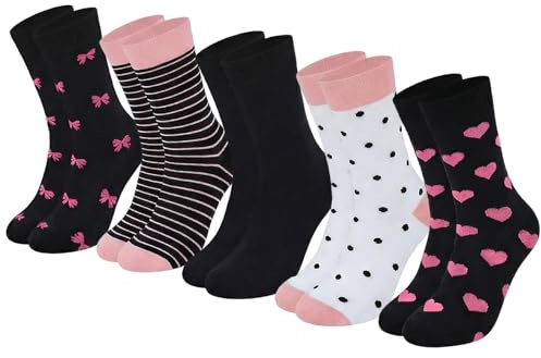 Briyat Calzini Donna in Cotone Colorati Righe e Motivi | Modelli multicolori con righe e motivi, vestibilità comoda, adatti per uso quotidiano e tempo libero