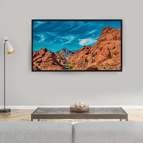 Pantalla de proyección de 100 pulgadas con marco de aleación de aluminio, pantalla de proyección 16:9, pantalla de proyección 4K Ultra HD, pantalla de proyección plegable portátil para proyectores de