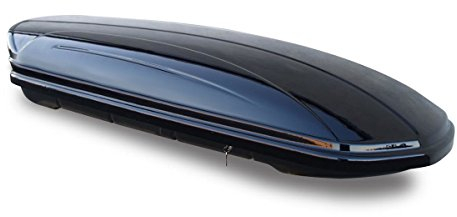 Dachbox schwarz VDP-MAA 460G Auto Dachkoffer 460 Liter + Alu-Relingträger Dachgepäckträger aufliegende Reling kompatibel mit VW kompatibel mit Passat B8 Variant ab 14